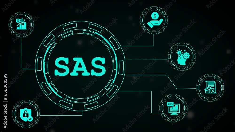 software as a service technology concept animation,SAS,digital network of corporate services with glowing icons,digital network of corporate services with glowing icons.business strategy and data. software as a service technology concept animation,SAS,digital network of corporate services with glowing icons,digital network of corporate services with glowing icons.business strategy and data.