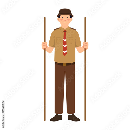 Illustration of Boy Scout in Uniform