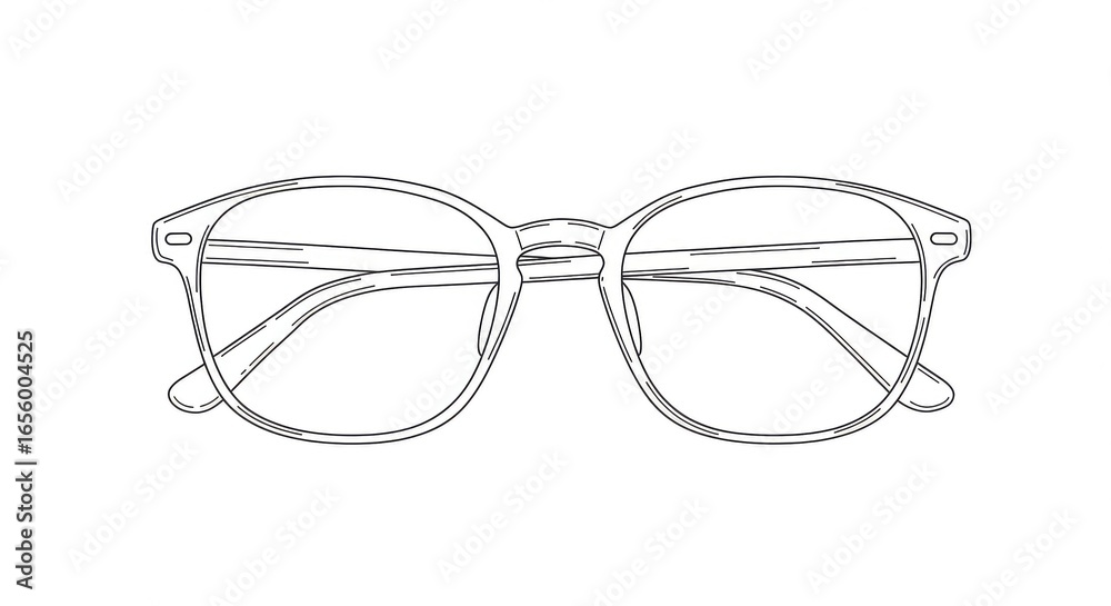 Fototapeta premium Stylish clear frame eyeglasses designed for modern vision and fashionable eye protection, perfect for any professional or casual look