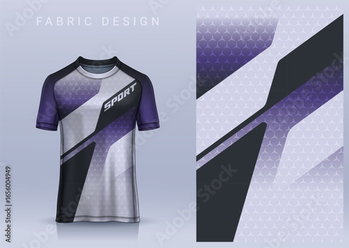 Fabric textile design for Sport t-shirt, Soccer jersey mockup for football club. uniform front view.	