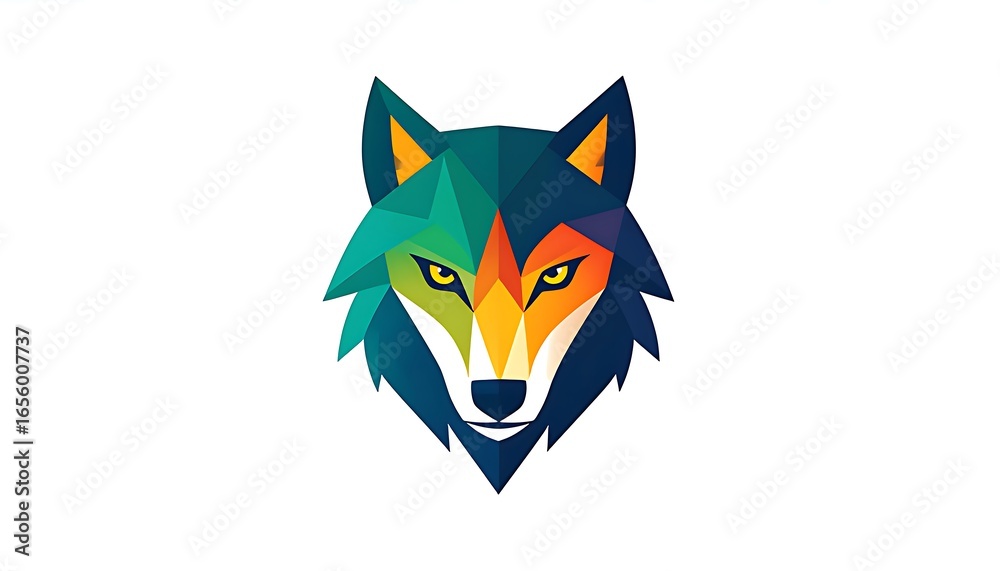 Obraz premium Geometric wolf head design.