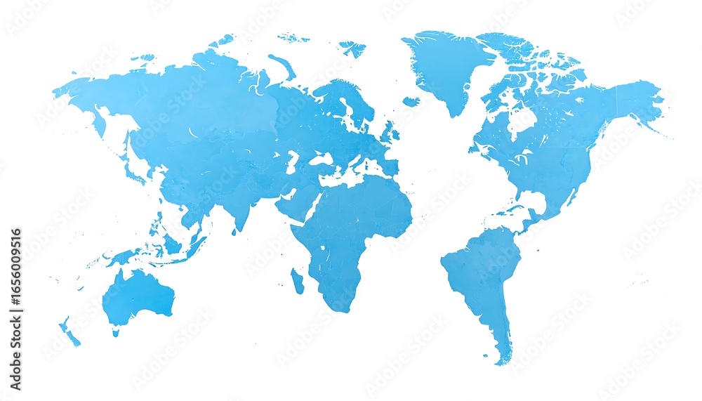 Fototapeta premium Global map with blue watercolor.