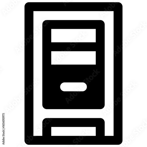 Supercomputer. Outlined stroke vector icon with black-filled details.