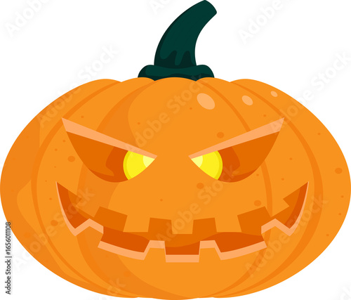 pumpkin with face halloween decoration element