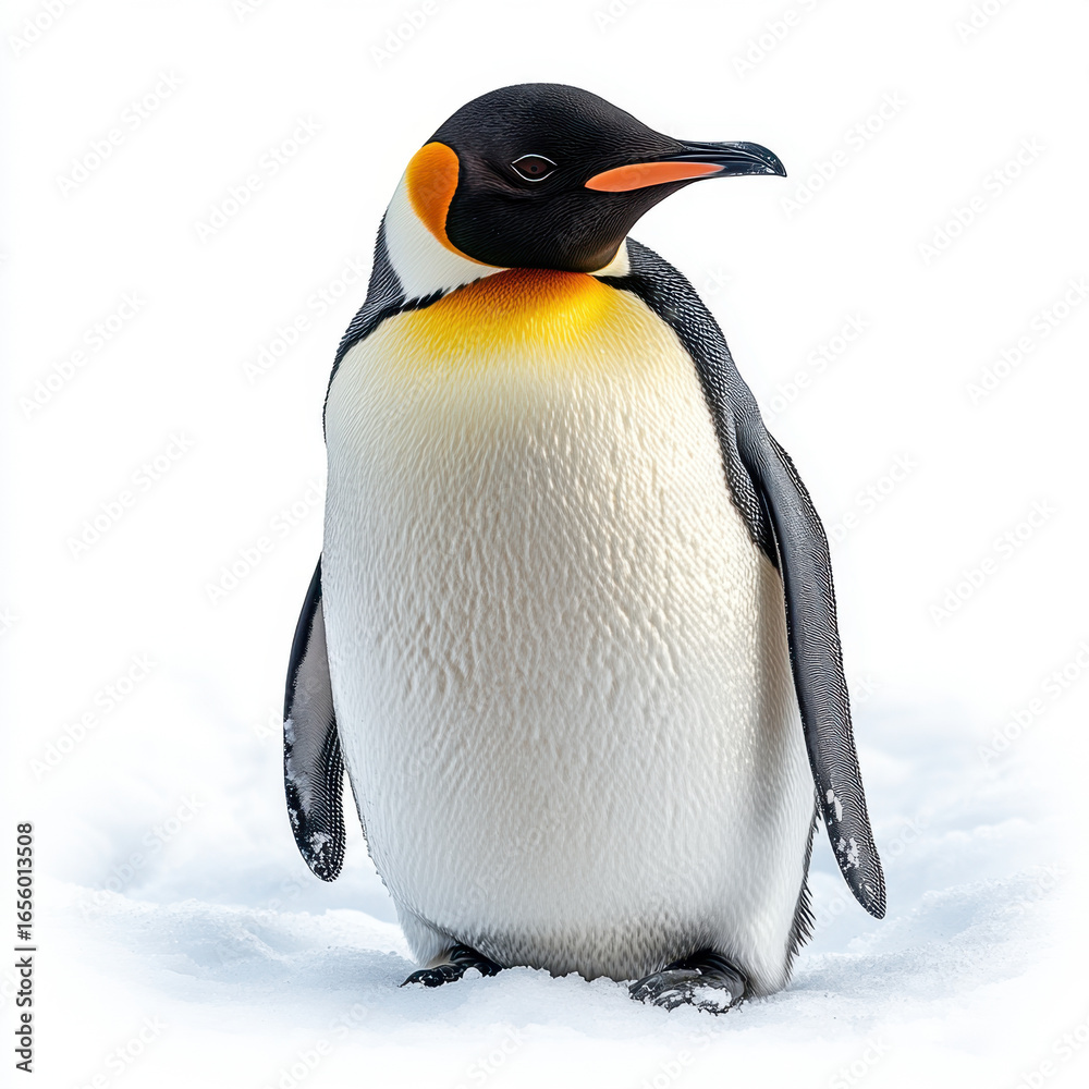 Fototapeta premium Penguin standing in snow.