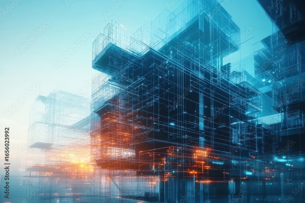 Obraz premium Abstract futuristic city architecture