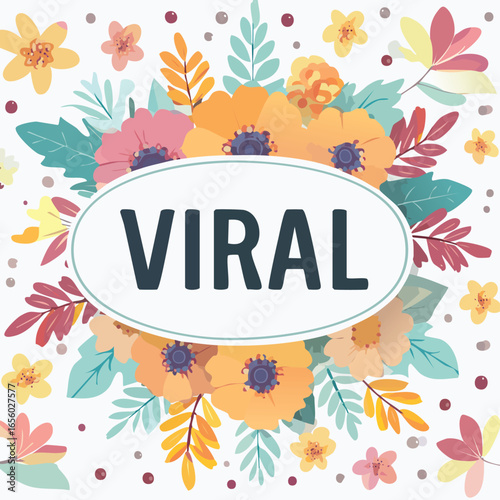 Viral vector illustration decorated with floral elements in a clean, modern style.
