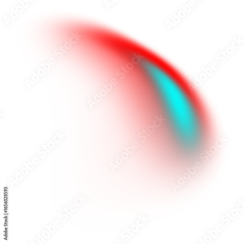Vibrant abstract red teal color blurry gradient shape isolated on transparent background. Png overlay effect. Trendy texture for brochure banner header poster cover wallpaper backdrop design