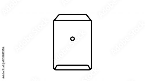 Animated envelope with document in line icon style, suitable for work documents, letters, and correspondence concept illustrations