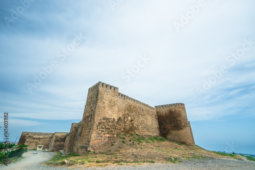Beautiful view of the picturesque Citadel of Naryn Kala, Derbent Fortress. Dagestan, Russia