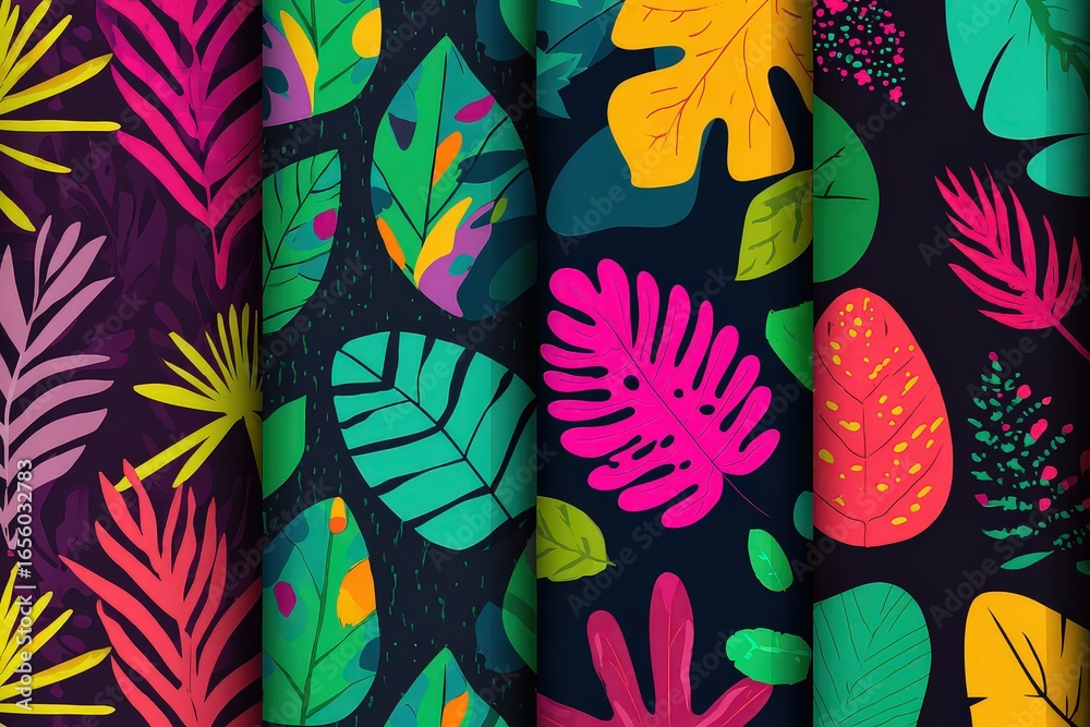 Colorful Tropical Leaf Patterns Collection Colorful Tropical Leaf Patterns Collection