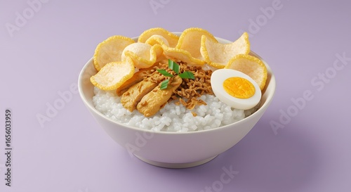 Bubur Ayam: Indonesian Chicken Rice Porridge with Toppings