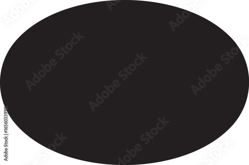 Black Oval: A simple, abstract representation of a solid black oval, conveying a sense of minimalism and graphic design.