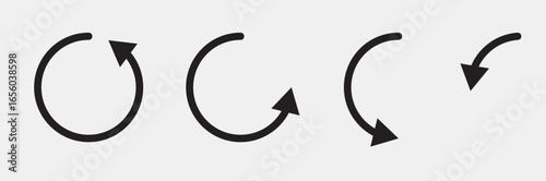 Vector Line Circle Set with Arrow Ends and Segments