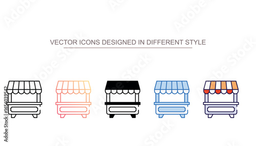 Market Stall icon design with white background stock illustration