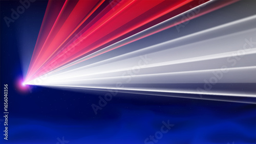 Laser flag of indonesia. Laser show on dark blue background. State patriotic banner. Multicolor template of banner, poster for national holiday of indonesia. Place for text. Copy space. Vector
