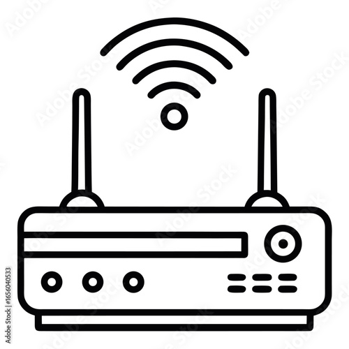 Vector art of wireless router with wifi signal