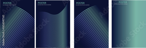 Line Abstract Vector Poster Set for Brochures & Magazines