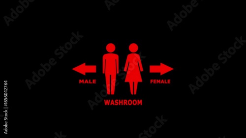 female and male icons. a lady and a man washroom sign animation background. Male and female washroom icons