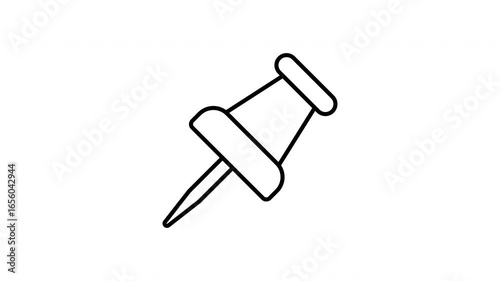 Animated push pin in line icon style, suitable for reminders, notice boards, and task organization. concept illustrations