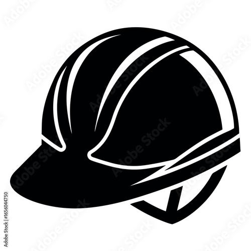 Vector art of black hard hat for construction worker safety