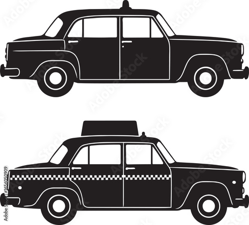 New York taxi silhouette, silhouette,New York,taxi,vector,side view