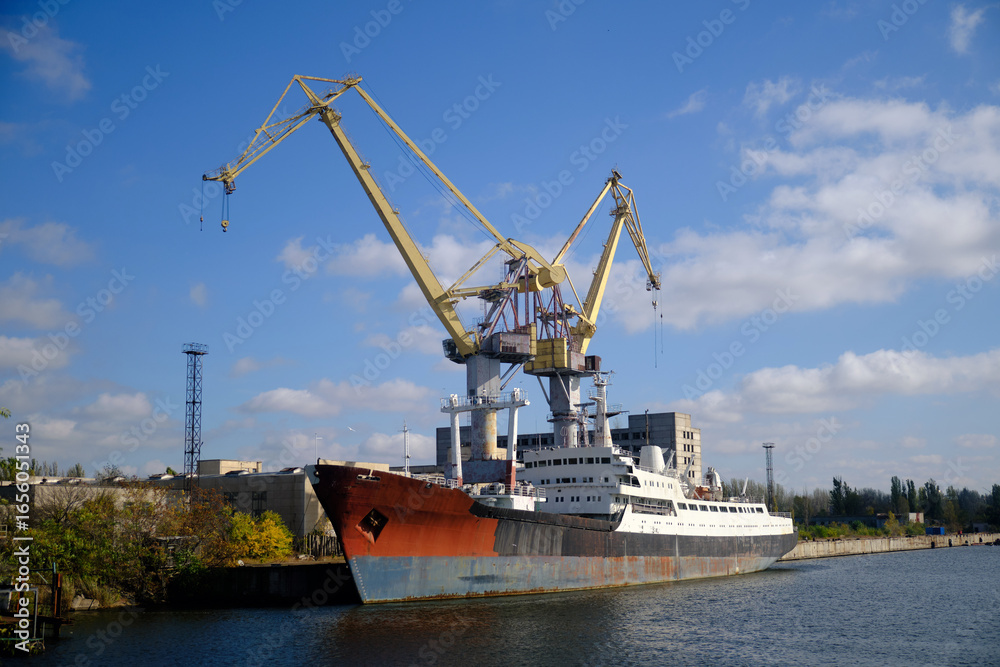 Fototapeta premium ship building in Mykolaiv Ukraine