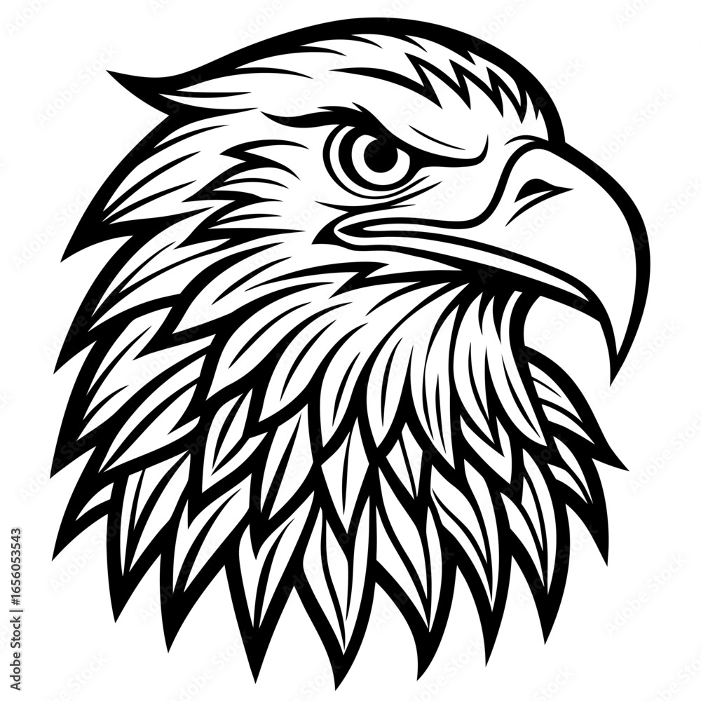 Obraz premium Dynamic Vector Art Depicting a Regal Eagle Head, Representing Power and Vision.