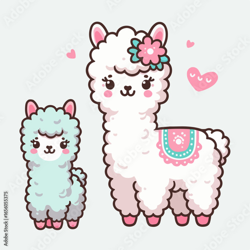 cartoon alpaca vector illustration