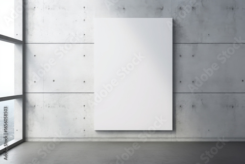 Wallpaper Mural White poster on concrete wall with large window view Torontodigital.ca