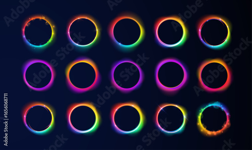 Sun star moon eclipse stylish cosmos illustration with glow abstract galaxy universe astronomy science night earth planet solar sphere circle ball subtle neon gradient background design