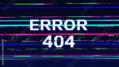 Error 404 Glitch Screen: Digital Failure Visual