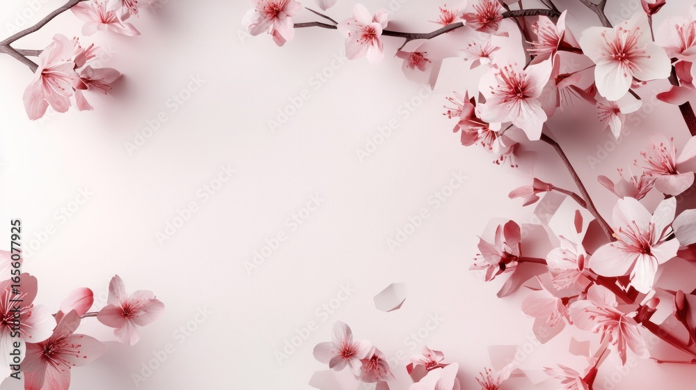 Naklejka premium Delicate pink blossoms background