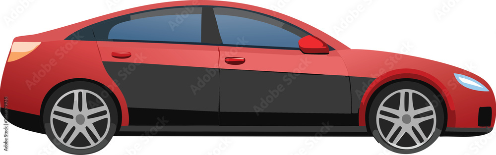 Fototapeta premium red sports car. car cartoon