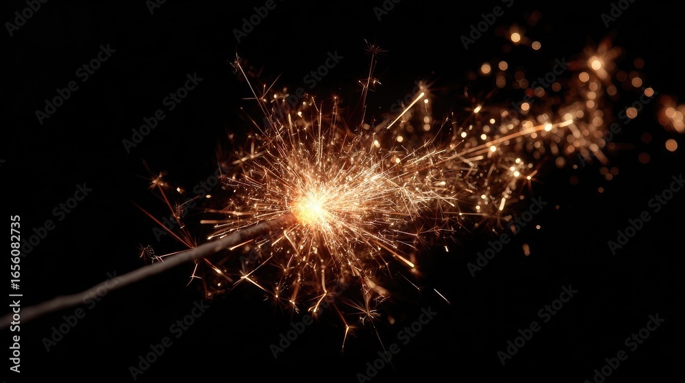 Fototapeta premium Sparkler bursts against black background