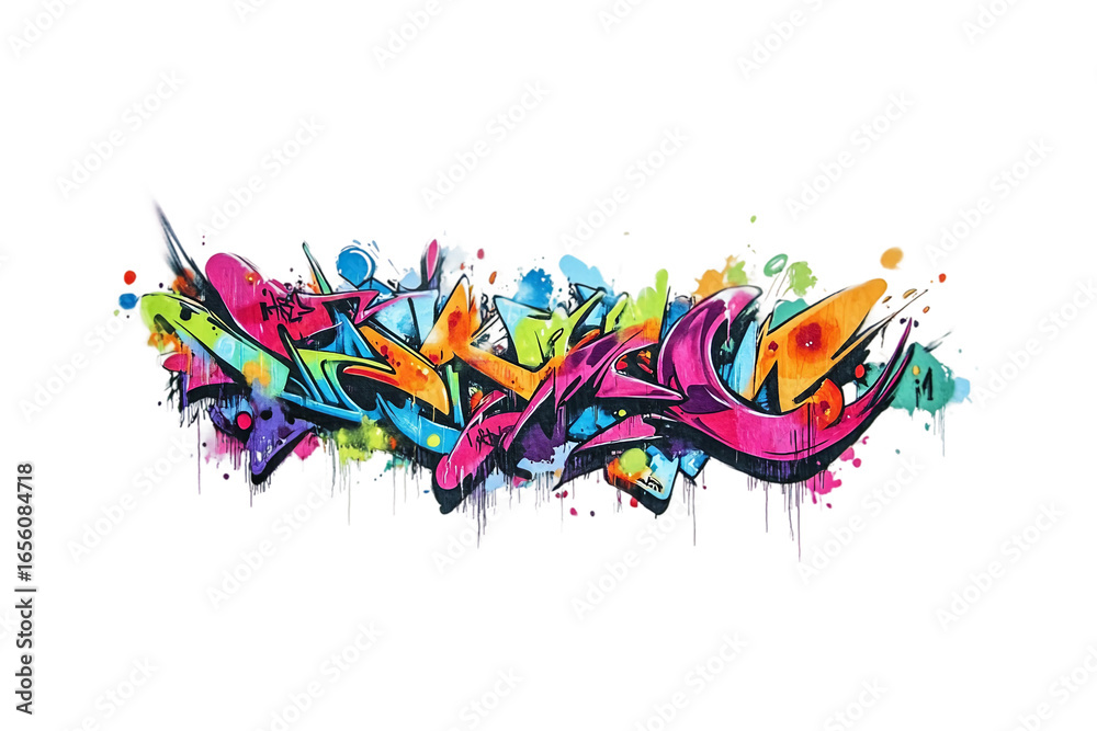 Fototapeta premium Bold graffiti art isolated on transparent background