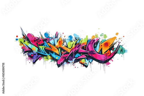 Bold graffiti art isolated on transparent background