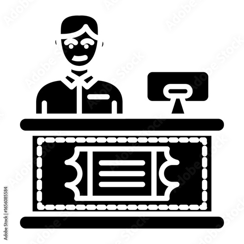 Fotomural Ticket Counter Icon