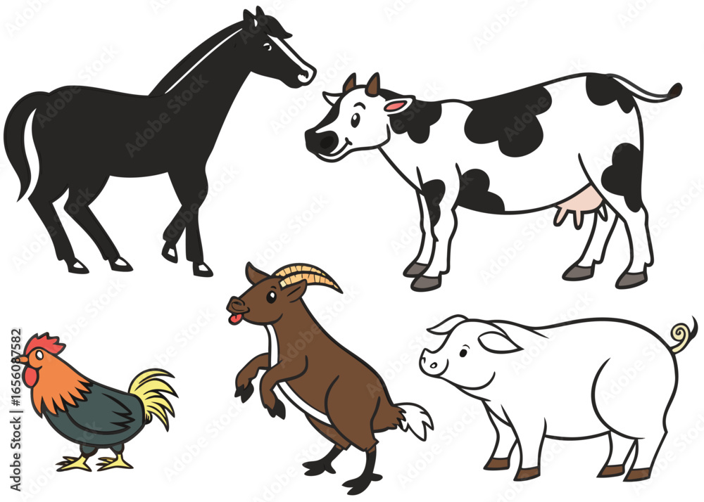 Fototapeta premium some carton style animals icon set