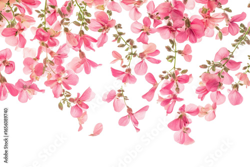 Wallpaper Mural Delicate pink wisteria flowers cascading down isolated on transparent background. Flying pink flowers isolated on white background. Torontodigital.ca