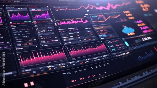 Detailed financial data display on a computer screen.