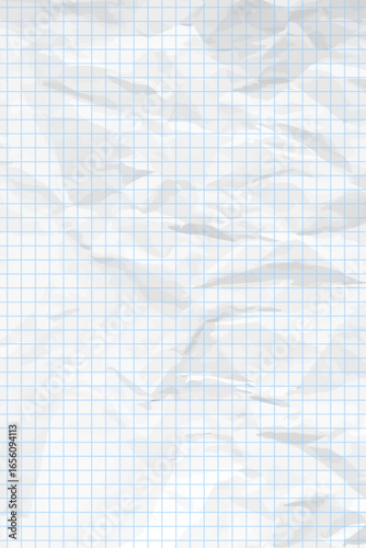 White clean crumpled checkered paper