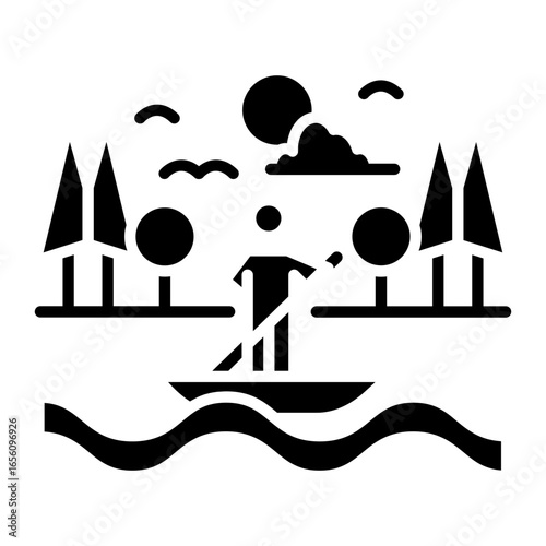 Standup Paddleboarding Icon