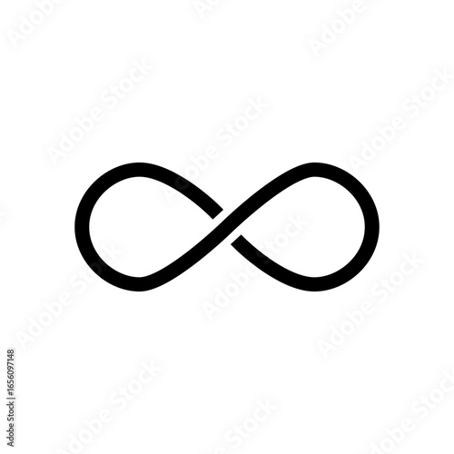 Infinity loop flat glyph style symbol icon on white background, isolated vector illustration
