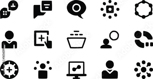 Social Media Network Communication and Collaboration Icons Depicting Connectivity Teamwork and Global Connection for Business and Personal Use