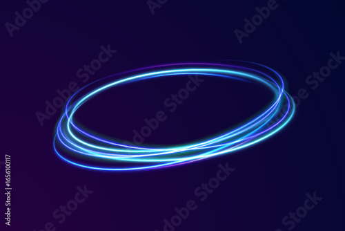Light abstract swirl lines speed rotation motion shimmer purple glistering shiny flash neon trail glow magic energy vector design