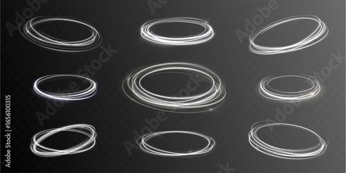 Neon trail magic light abstract swirl lines speed rotation shimmer purple glistering shiny flash glow energy vector