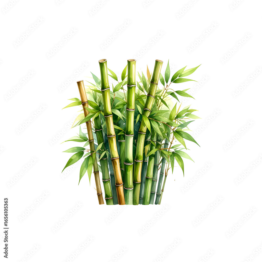 Obraz premium Image of a lush bamboo forest with intricate leaves and branches