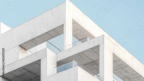 Geometric architecture detail modern concrete structure building