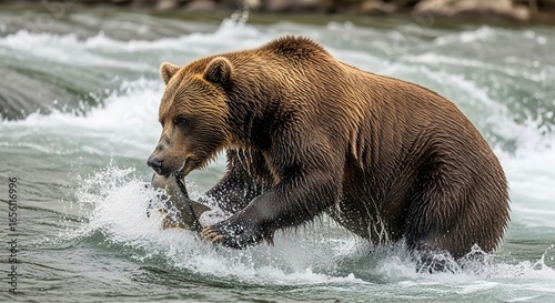 Grizzly Bear Fishing